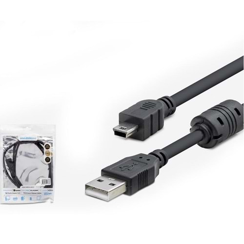 KABLO V3 5PİN TO USB ERKEK 1,5MT FİLTRELİ (OYUN KOLU UYUMLU) HADRON HDX-7538