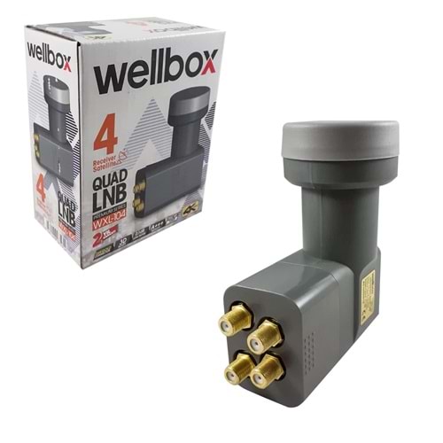 LNB DÖRTLÜ (QUAD) GOLD 0,1DB 3D 4K WELLBOX WXL-104/204