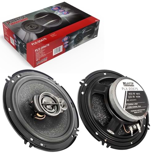 PLX-20675 Oto Hoparlör 16cm 450 Watt Kapaklı 2 Adet