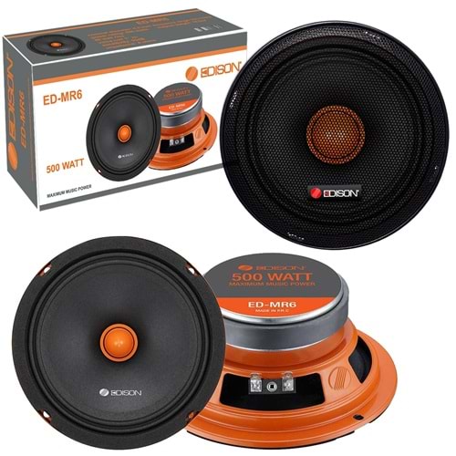 EDISON ED-MR6 Oto Midrange 16cm 500 Watt Kapaklı 2 Adet
