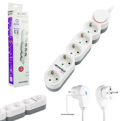 S-LİNK SP-G9J05 5Li Akım Korumalı Priz 1,5 Metre Anahtarlı