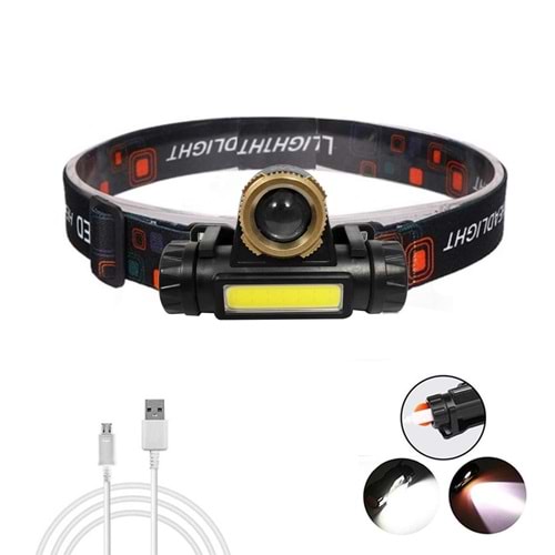 GOLD ORION OR-101 Kafa Feneri Şarjlı Cob Led 3 Watt
