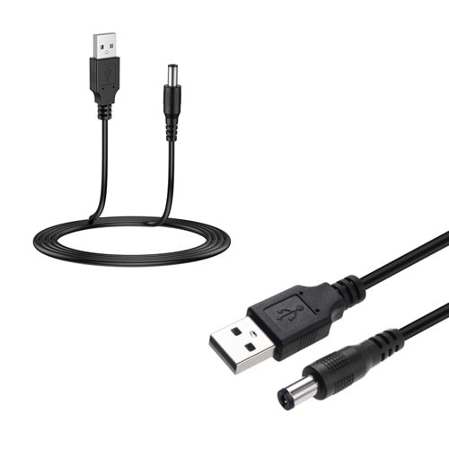 KABLO USB TO 5,5X2,5MM JACK 80CM POLAXTOR