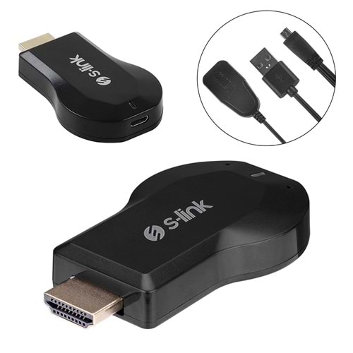 HDMI KABLOSUZ DONGLE TV GÖRÜNTÜ VE SES AKTARICI IOS ANDROID S-LİNK SL-WH25