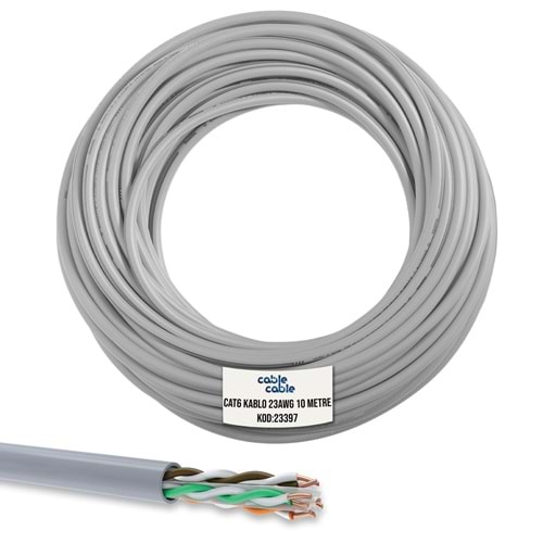 CABLECABLE Cat6 Kablo 23Awg 0,51mm 10 Metre