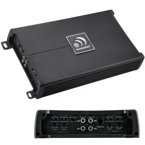 MASSIVE MS-B4000,4K Oto Anfi Stereo 4000 Watt 4 Kanal