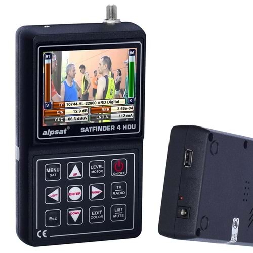 ALPSAT AS04-HDU Sinyal Uydu Bulucu Satfinder Dijital Usb 8mp