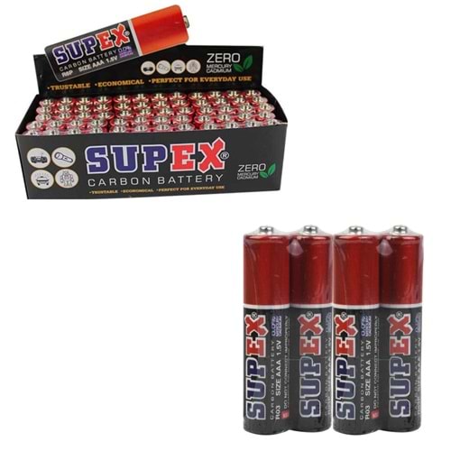SUPEX R03 AAA İnce Kalem Pil Carbon 60Lı Paket