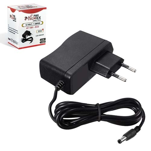 HIGHTEK HT-1501 Adaptör 12 Volt 1 Amper 5.5x2.5mm