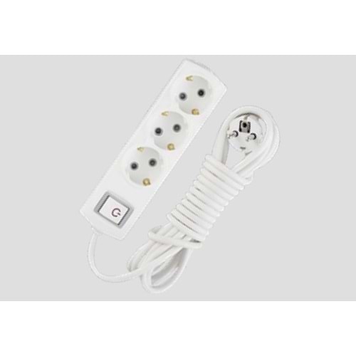 EKO0003A 3LÜ GRUP PRİZ 3 METRE ANAHTARLI