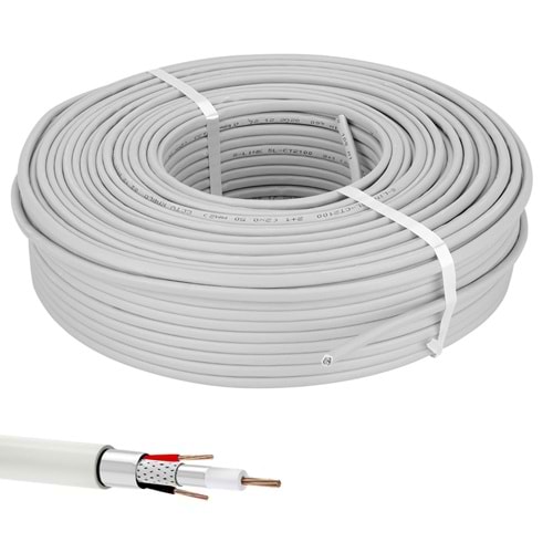 EYFEL EF-C100 CCTV Kamera Kablosu 2+1 2X0,22 100 Metre Folyolu