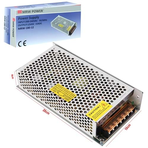 MRW-180-12 Metal Kasa Adaptör 12 Volt 15 Amper