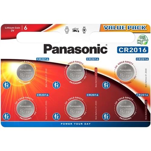 PANASONIC CR2016 6LI PAKET PİL