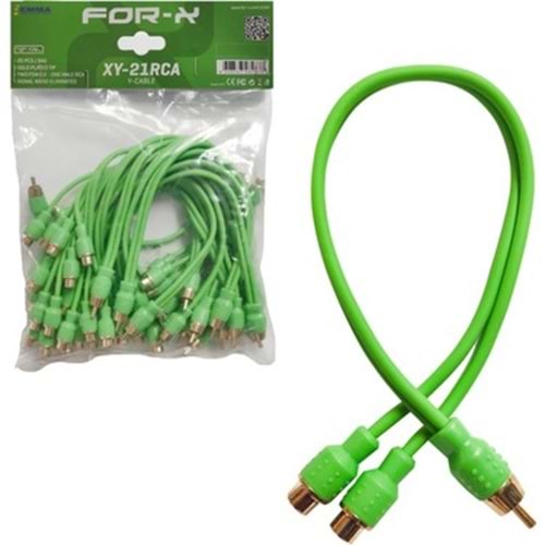 ANFİ Y KABLO 1 ERKEK 2 DİŞİ 30CM SİLİKON FOR-X XY-21RCA