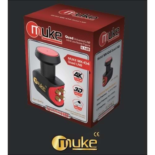 MUKE MK 104 QUAD LNB 0,1dB FULL HD 4K 3D UYUMLU