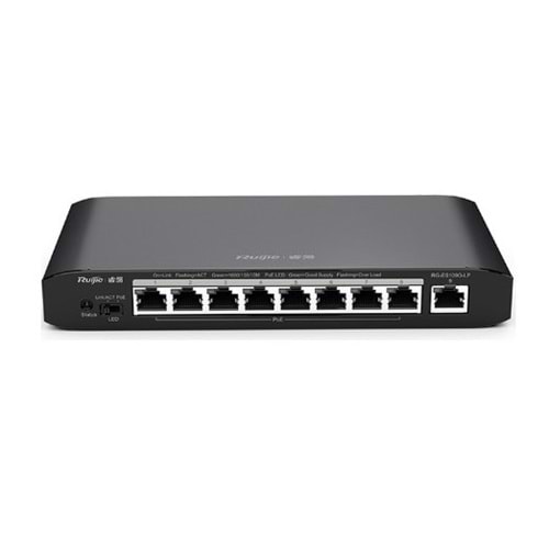 Ruijie RG-ES109G-LP-L 8Port + 1Port Uplink 10/100/1000 8Port Poe 54W Yönetilemez Desktop Switch