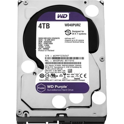 WESTERN DİJİTAL WD42PURZ 4TB 3,5 INC 64MB INTELLIPOWER 7/24 GÜVENLİK HARDDİSK (ORJ)