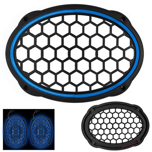 OEM OVAL HOPARLÖR KAPAĞI MAVİ NEON LEDLİ (2 ADET)