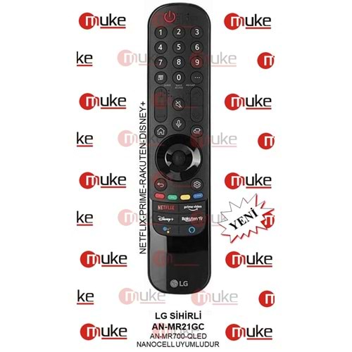 MUKE ML9899S LG MAGIC AN-MR21GC-NETFLIX PRIME-RAKUTEN-DISNEY+ TUŞLU SMART TV KUMANDASI ( SES KOMUTLU )