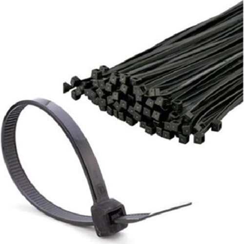 IŞILDAR 3,6X300MM PLASTİK KABLO BAĞI SİYAH (100LÜ PAKET )