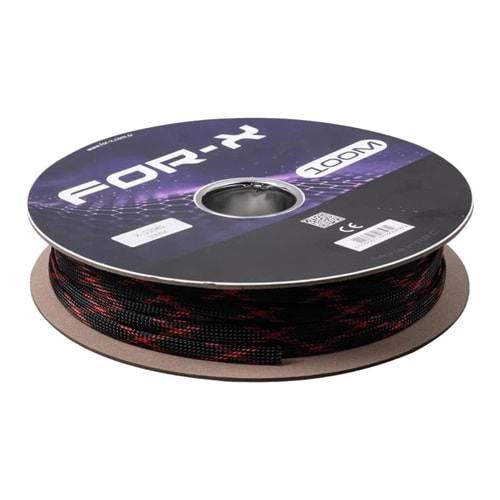 FOR-X X-110KS 10mm KABLO ÇORABI KIRMIZI-SİYAH 100M