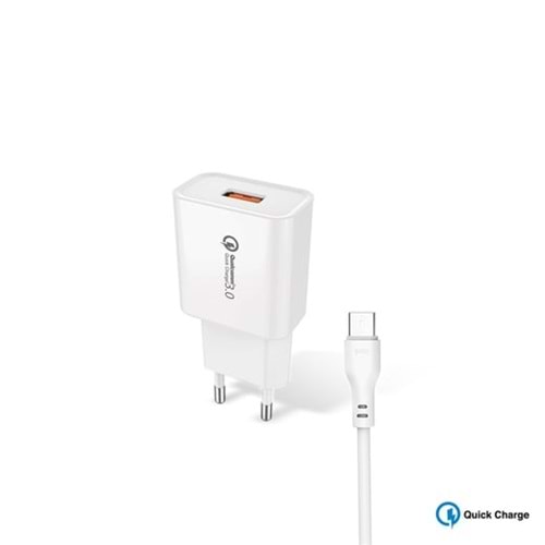 ACL AC-66 3A 18Watt 1mt Micro USB Kablolu Seyahat Şarj Aleti