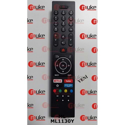 MUKE ML1130Y VESTEL REGAL NETFLIX YOUTUBE TUŞLU Led Tv Kumandası