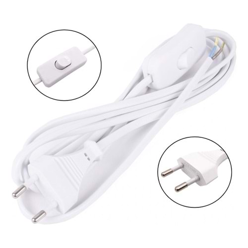SLine KABLO3322W 1,5M 2 Pin Anahtarlı İthal Power Kablo