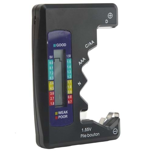 OEM M-005 9V, 1,5V AA,AAA,N Tipi Pil Testi /Pil Test Cihazı