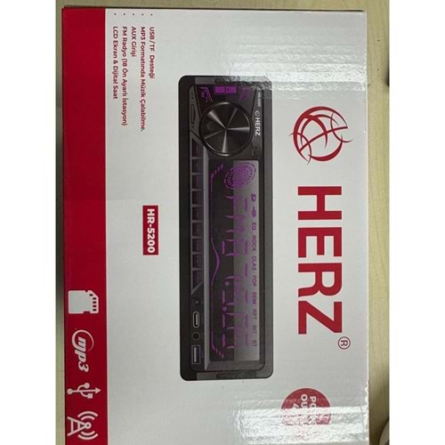 HERZ HR-5200 OTO TEYP 4X75 USB/TF DESTEĞİ /MP3 AUX GİRİŞİ/FM RADYO
