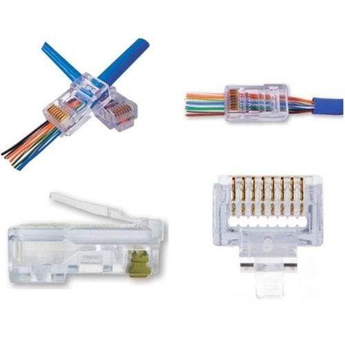 SLİNE CAT6 EZ45 RJ45 JAK YENİ NESİL 100LÜ PAKET F10808