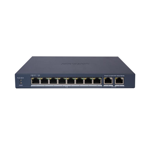 HIKVISION DS-3E1310P-EI/M 8 PORT 10/100 8 PORT POE+ 2 PORT UPLINK 60W YONETILEMEZ SWITCH