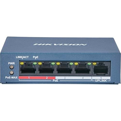 HIKVISION DS-3E1106P-EI/M 4 PORT 10/100 4 PORT POE+ 2 PORT UPLINK 45W YONETILEMEZ SWITCH