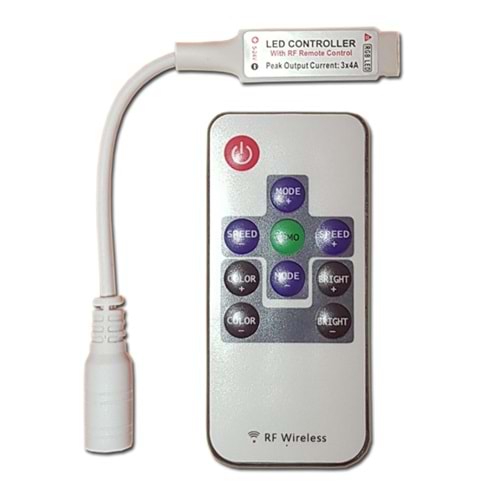 RGB LED KONTROL DEVRESİ RF KUMANDALI MİNİ 12V-24V UYUMLU