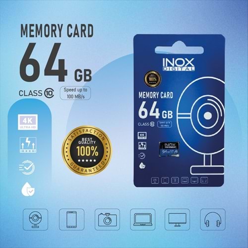 INOX DIGITAL 64GB CLASS 10 HAFIZA KARTI KAMERA UYUMLU
