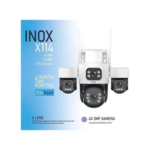 INOX X114 4X3MP 4 KAMERALI WİFİ PTZ KAMERA