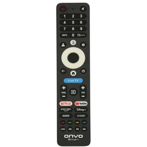 ORJİNAL ONVO GOOGLE TV SES KOMUTSUZ KUMANDA SX2204-IR
