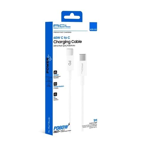 ACL ACK-53 ACL PD 60W Type-C to C Data Şarj Kablosu