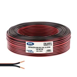 RBC Hoparlör Kablosu Kordon 2x0,75 Siyah 100 Metre