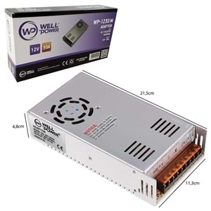 WELLPOWER WP-1230M Metal Kasa Adaptör Fanlı 12 Volt 30 Amper