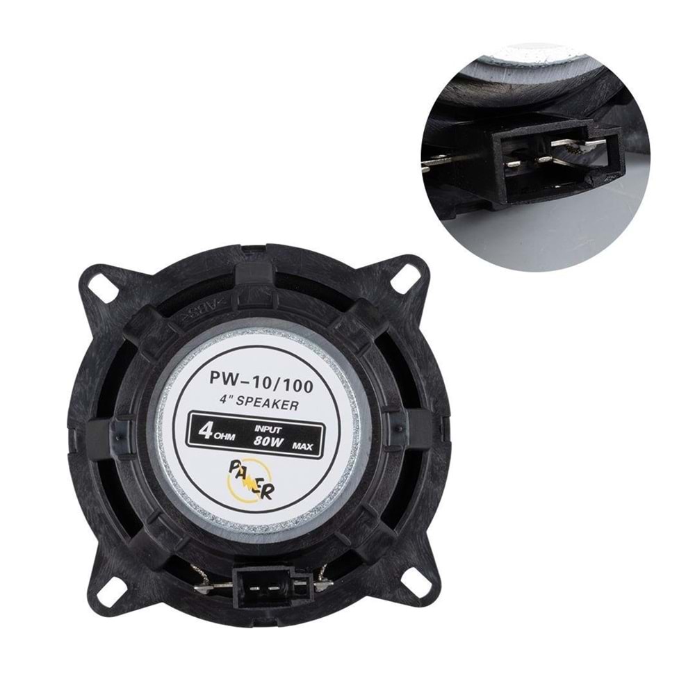 PAWER PW-10/100 Oto Hoparlör 10cm 80 Watt 1 Adet
