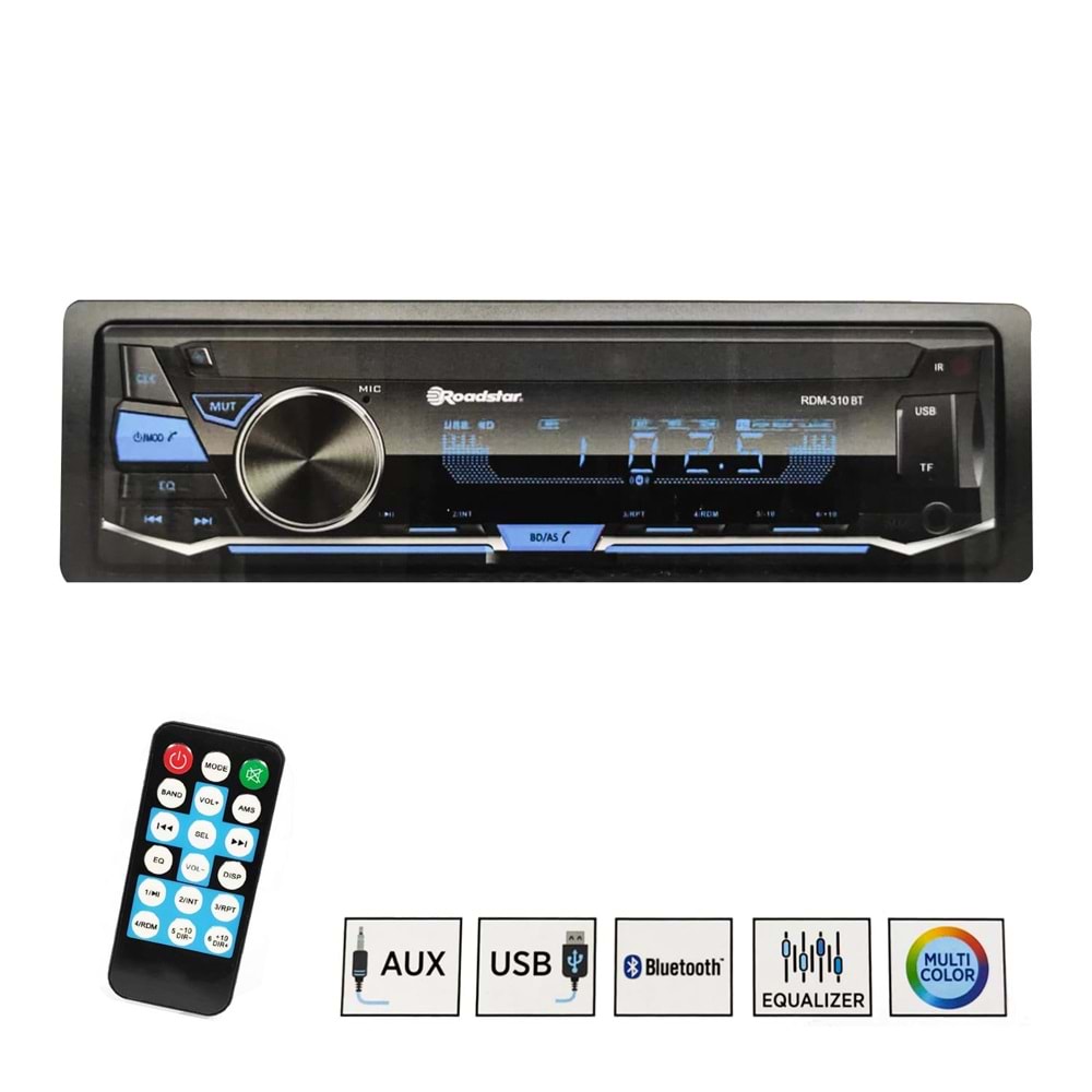 ROADSTAR RDM-310BT Oto Teyp 4X50 Watt Bluetooth