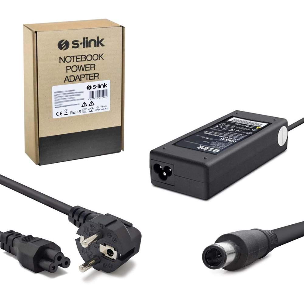 NOTEBOOK ADAPTÖR 19V 4,74A 7,4X5,0MM HP COMPAQ ORTASI İĞNELİ S-LİNK SL-NBA45