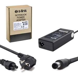 NOTEBOOK ADAPTÖR 19V 4,74A 7,4X5,0MM HP COMPAQ ORTASI İĞNELİ S-LİNK SL-NBA45