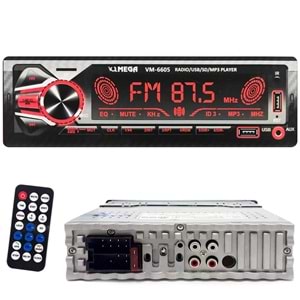 MEGA VM-6605 Oto Teyp 4X60 Watt Bluetooth Büyük Ekran