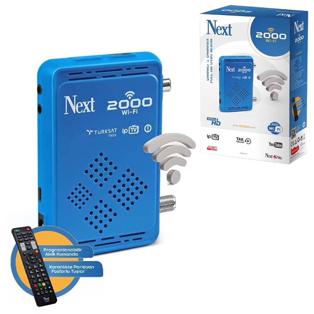 NEXT 2000 Wifi S Uydu Alıcı Mini Full Hd Dahili Wifi Iptv Youtube