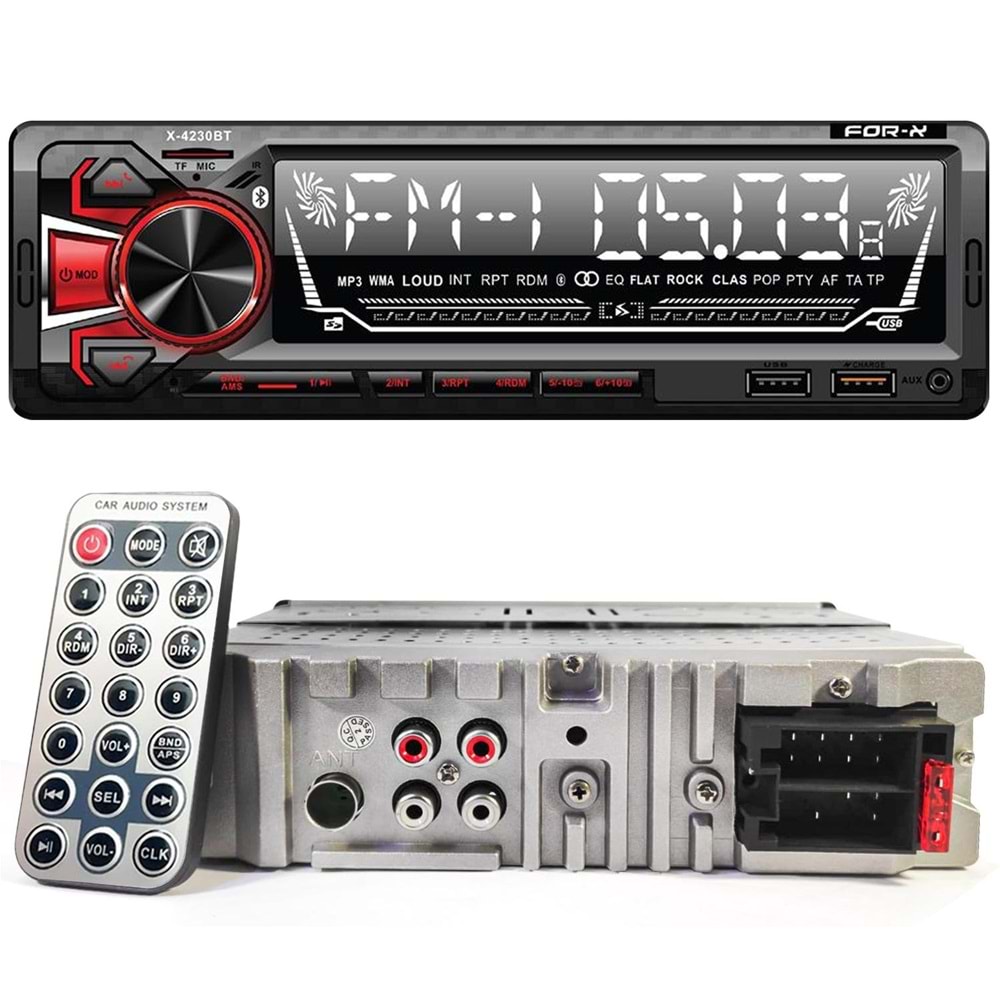 FOR-X X-4230BT Oto Teyp 4X55 Watt Bluetooth Büyük Ekran