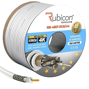 RUBICON RB-4801 Anten Kablosu RG6 U4 48 Tel 100 Metre