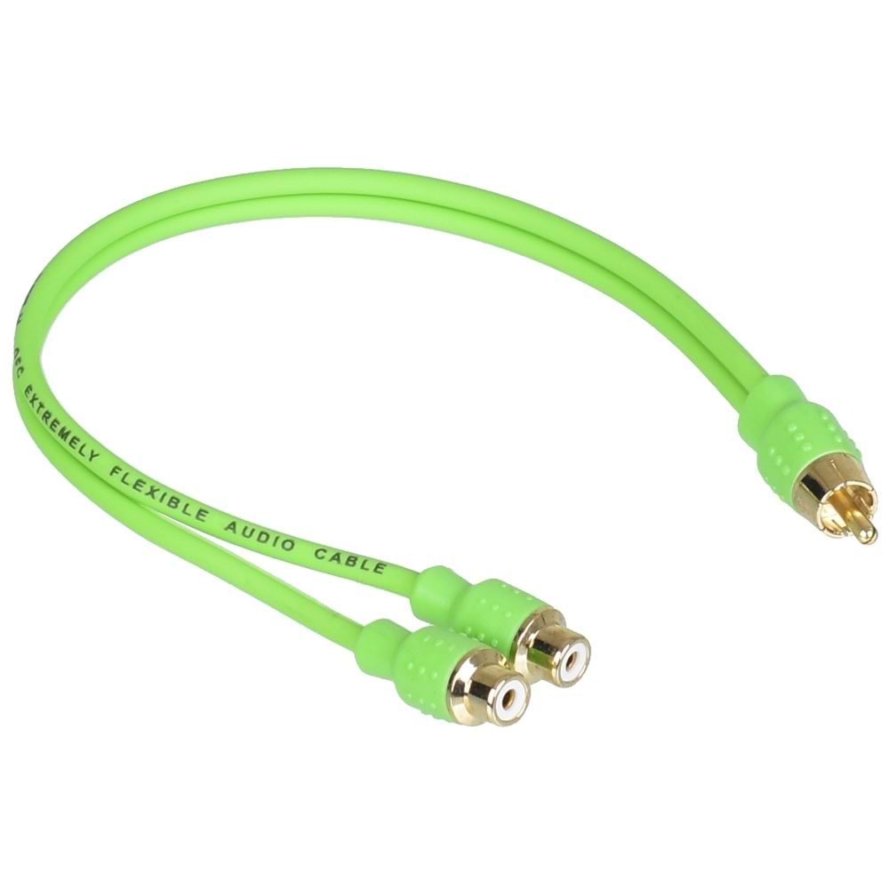 ANFİ Y KABLO 1 ERKEK 2 DİŞİ 30CM SİLİKON FOR-X XY-21RCA