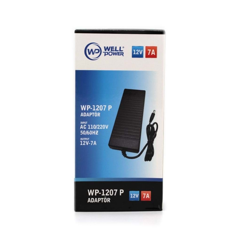 WELLPOWER WP-1207P EKO 12 VOLT 7 AMPER PLASTİK KASA 5,5X2,5 MM